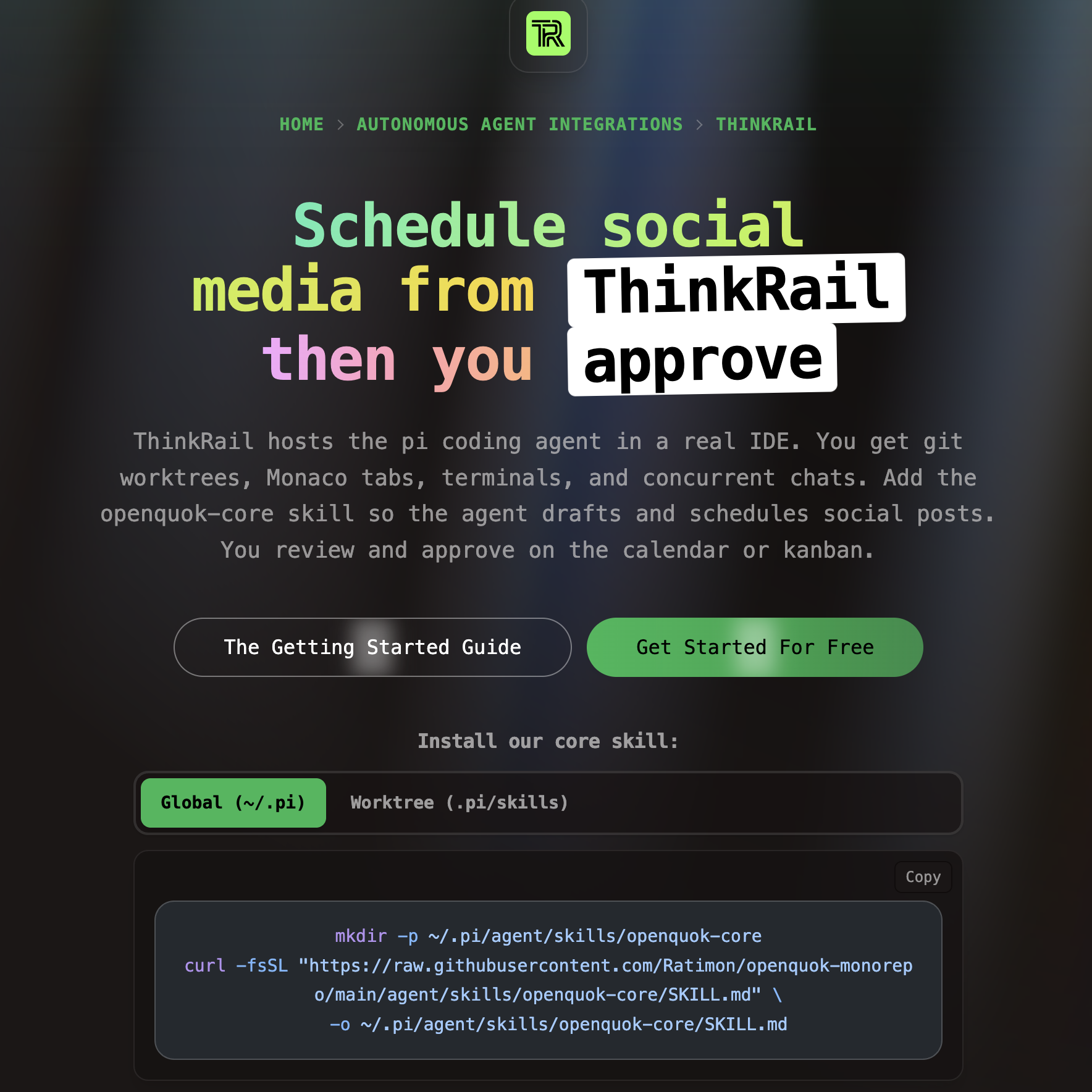 Run Social Media on Auto-pilot with ThinkRail + OpenQuok