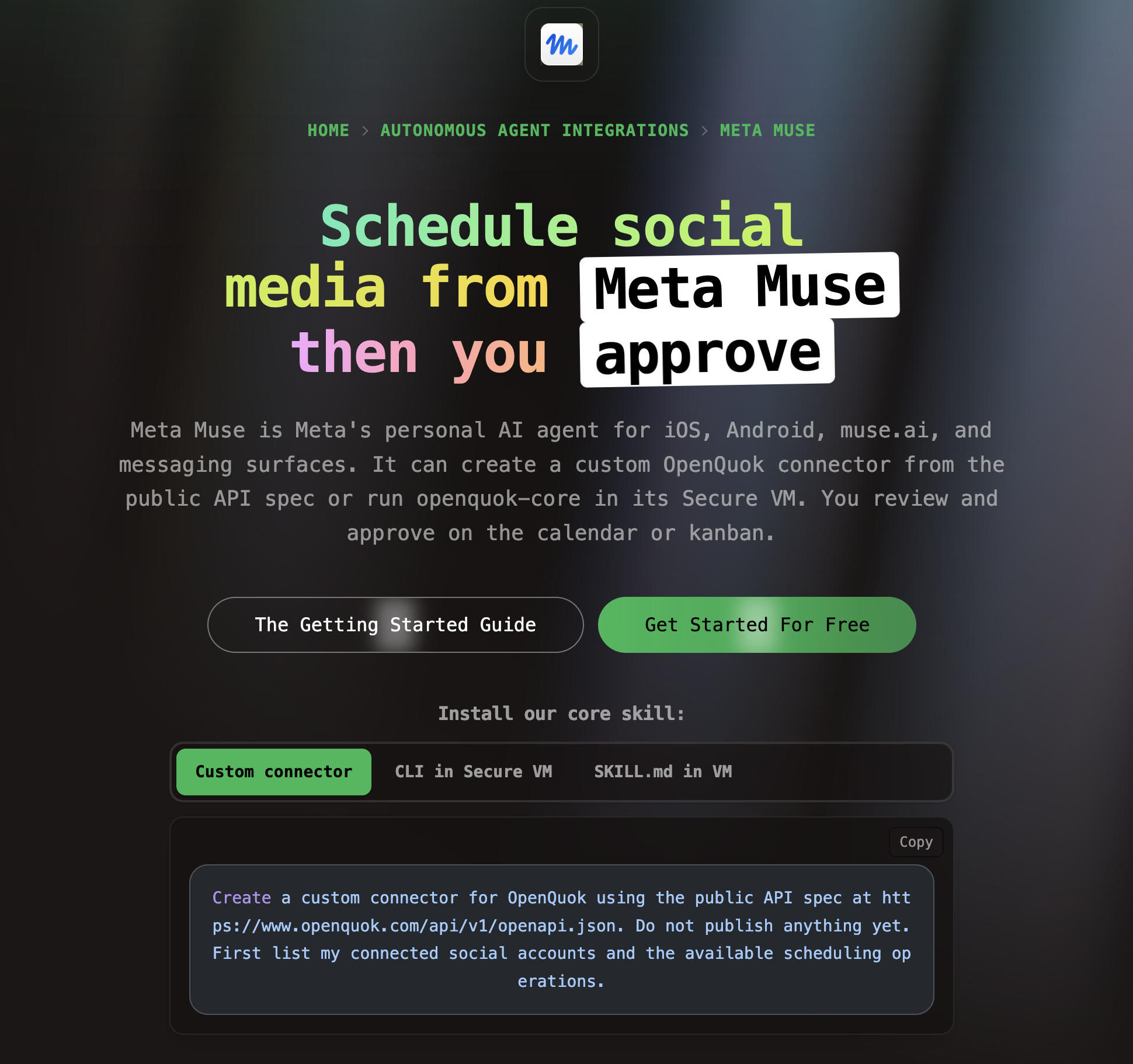 Run social media on auto-pilot with Meta Muse + OpenQuok