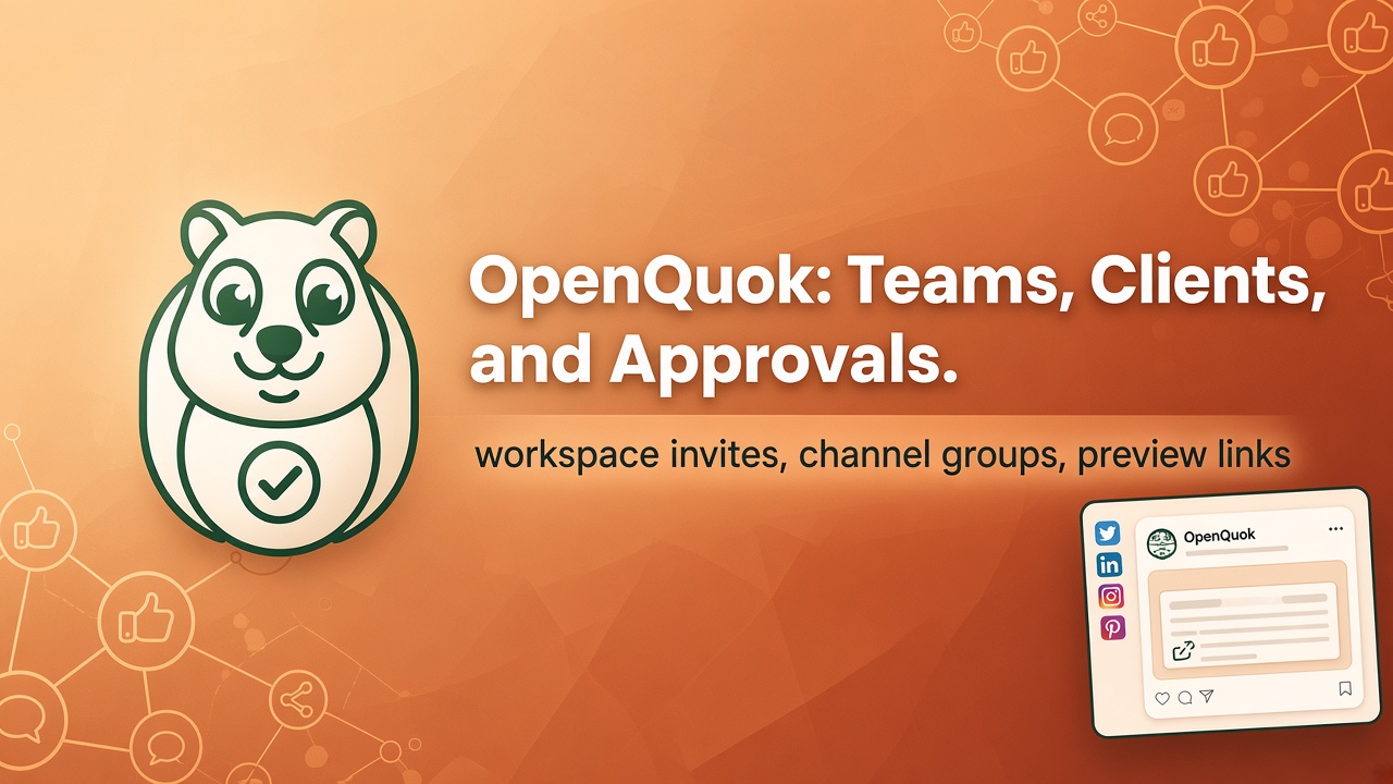 Team collaboration in OpenQuok: workspaces, clients, and preview links