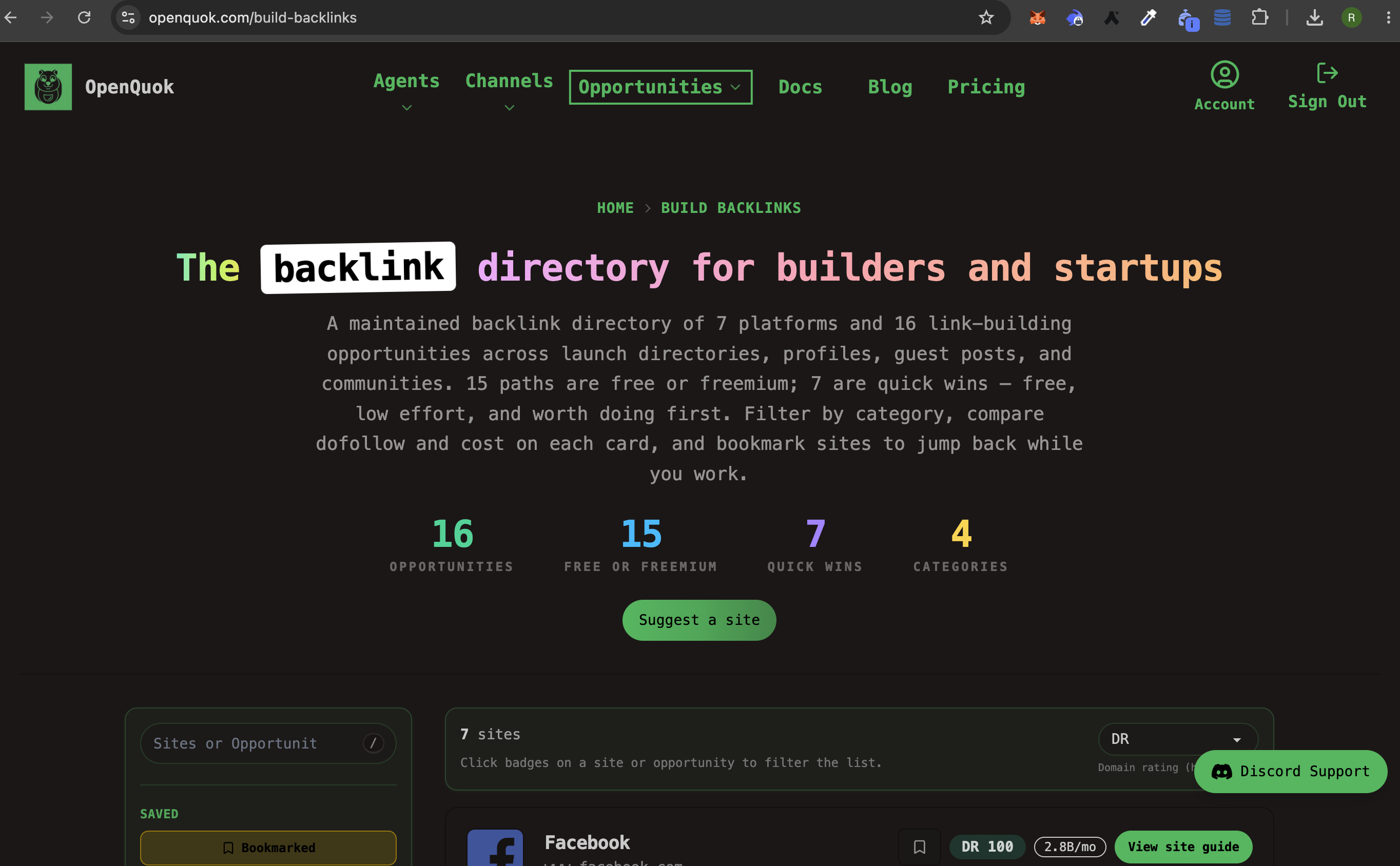 OpenQuok Free Backlink Hub