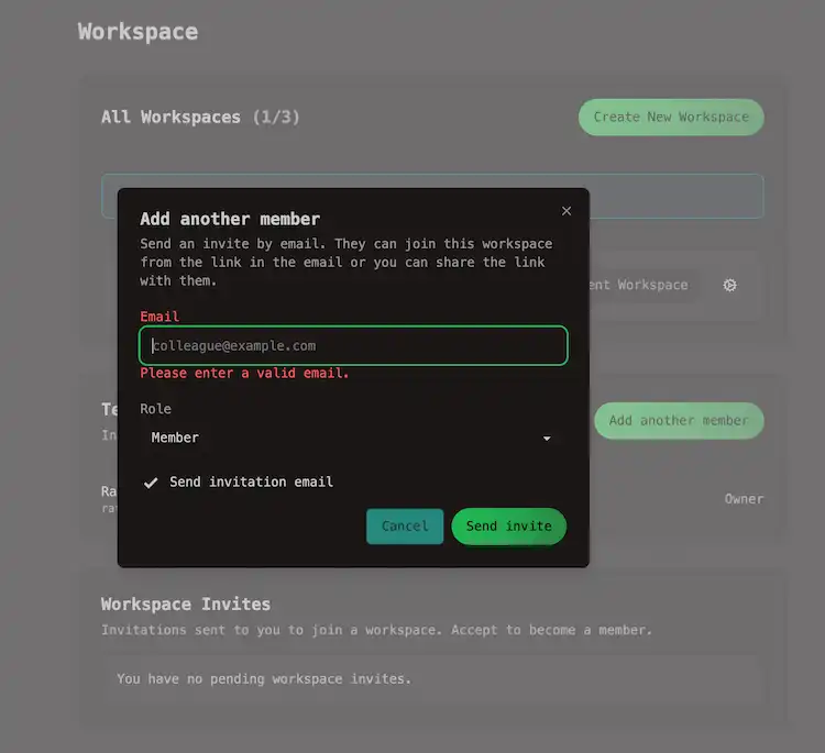 Invite team to OpenQuok workspace