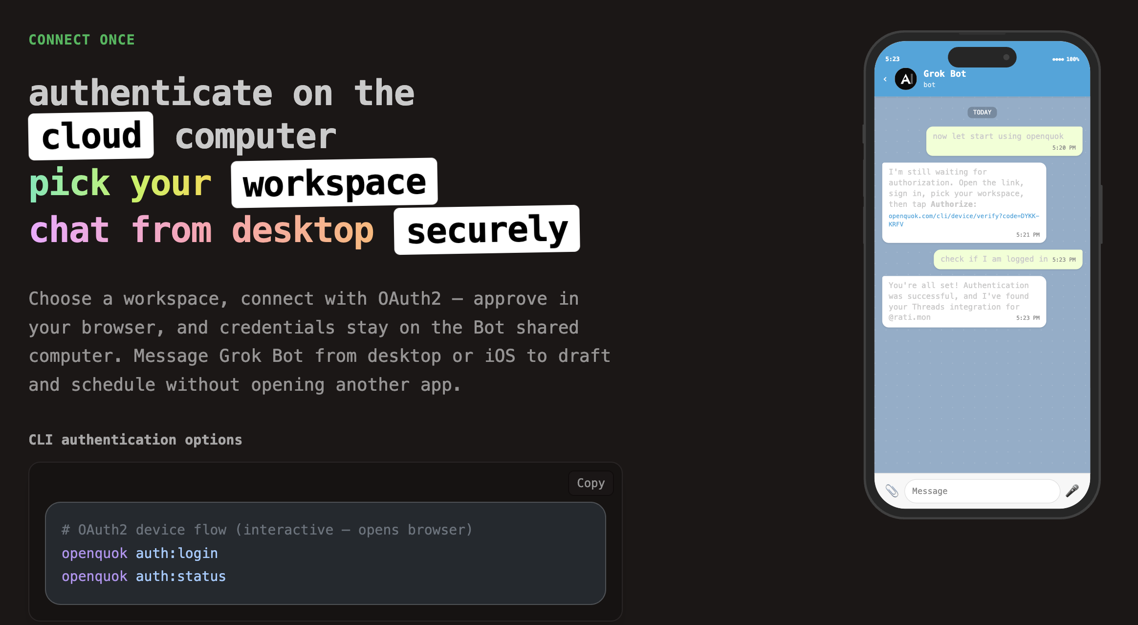 Connect Threads Account with grok bot agent