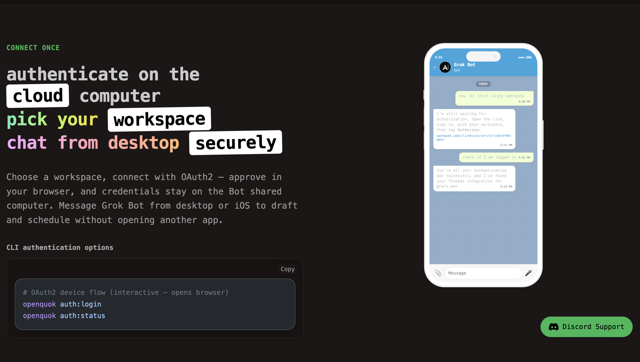 Connect Grok bot with OpenQuok