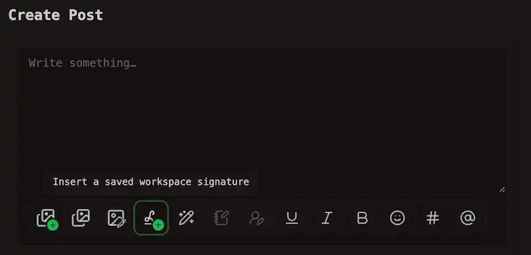 Insert Signature via Toolbar